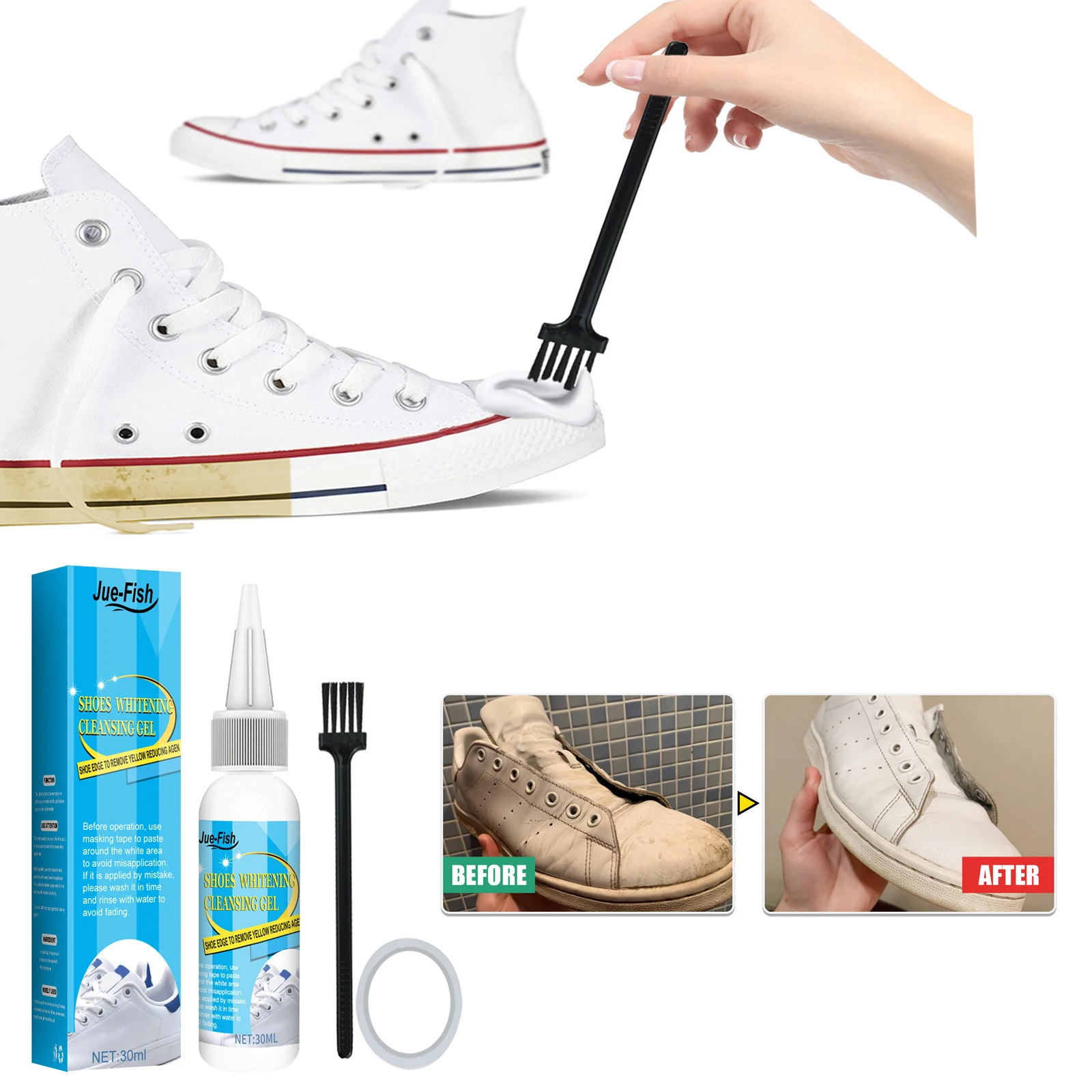 White Shoes Cleaning Gel Stain - Sneaker Cleaner 评论和价格